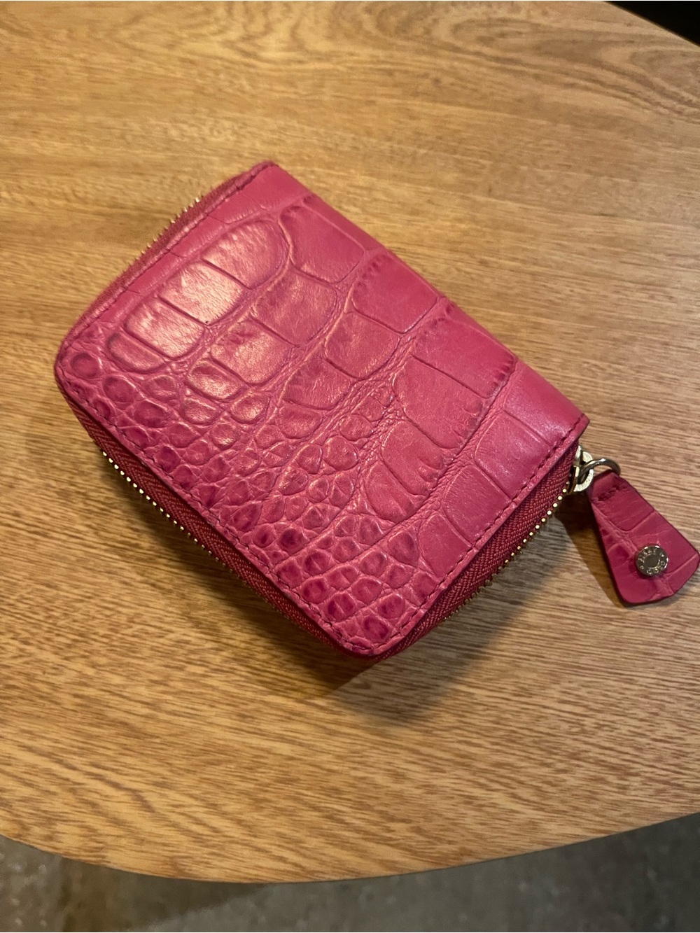 Jimmy Choo Pink Croc-Embossed Zip Wallet - Picture 5 of 5